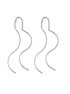 Silver Wire Chain Threader Fashion Earrings ~ NEW